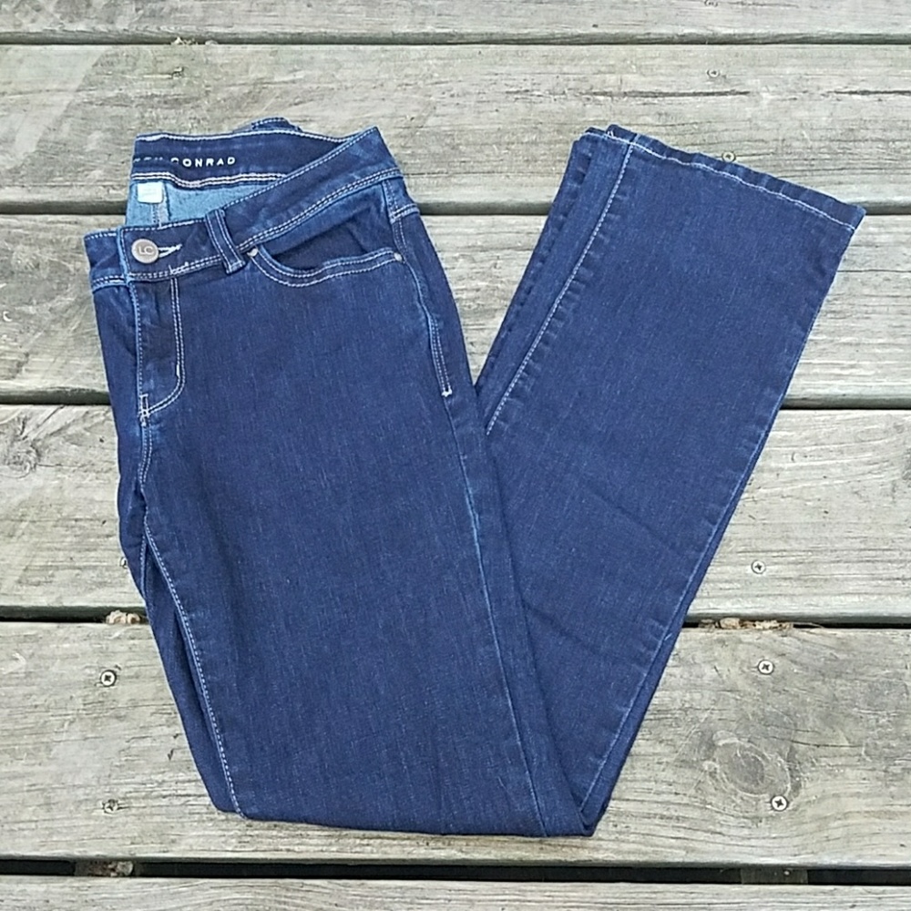 Lauren Conrad dark wash boot cut jeans.